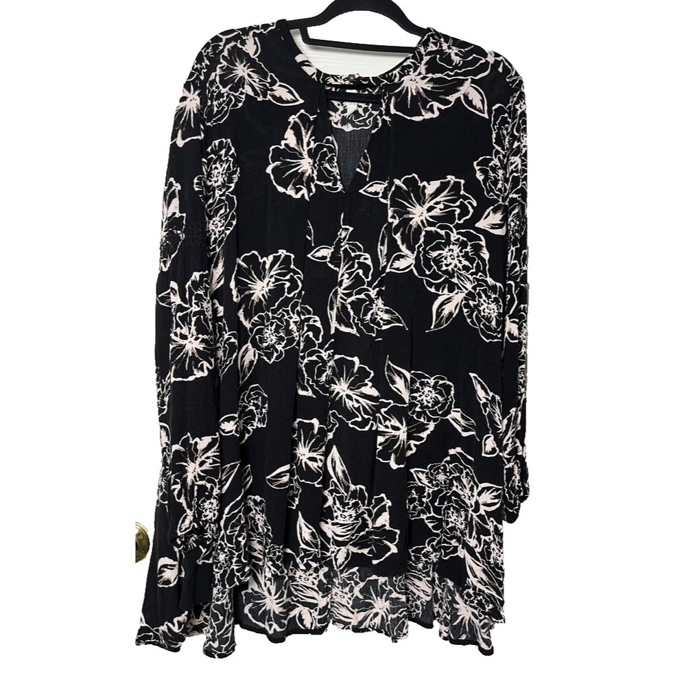 FREE PEOPLE Snap Out of It Floral Swing Tunic Mini Dress Sz S Boho Festival - Picture 2 of 9